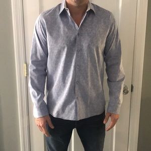 Ted Baker light blue print button down shirt 4